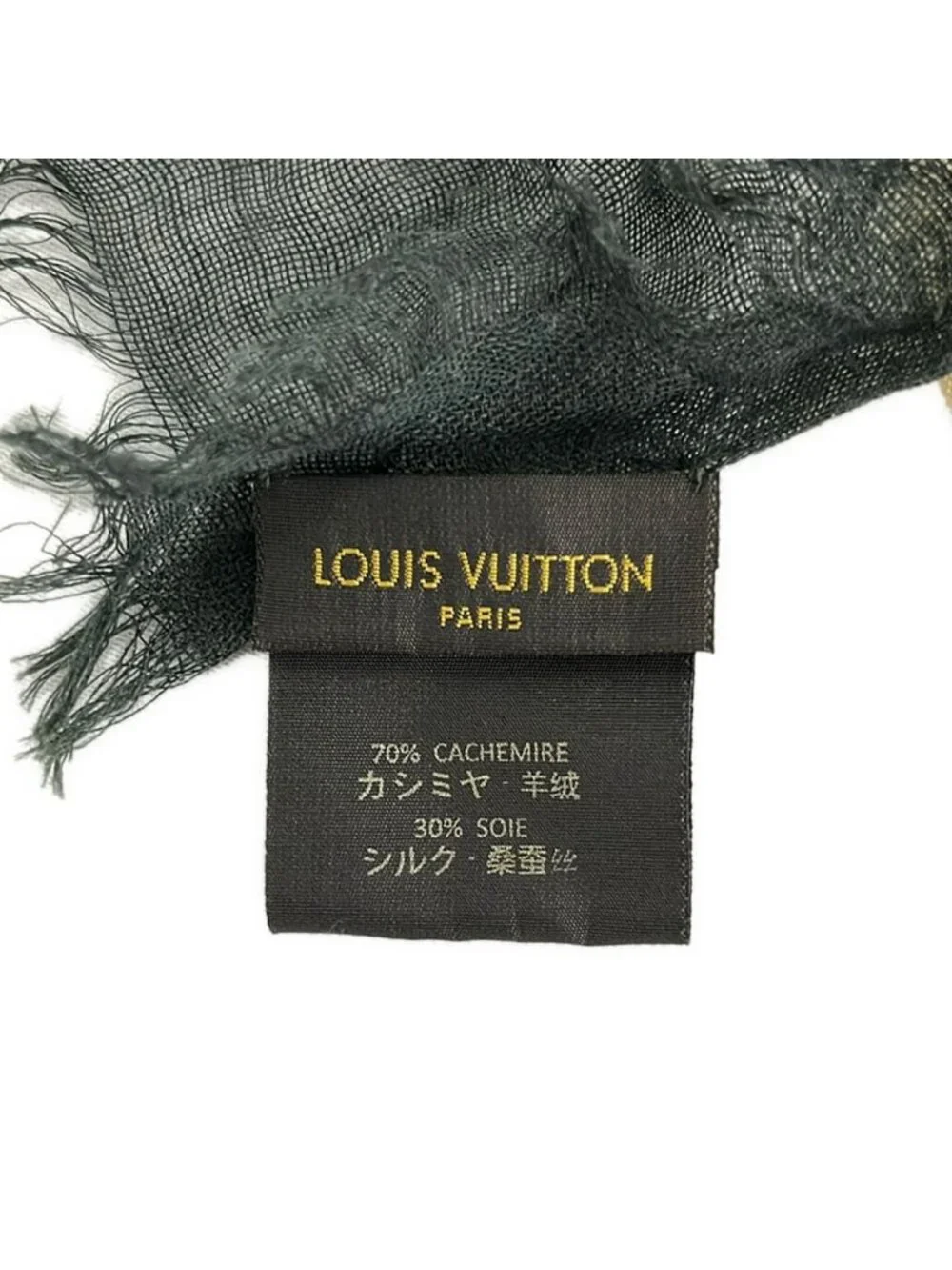 Louis Vuitton Shawl Etole Leopard Khaki Vanille Cashmere Silk Scarf